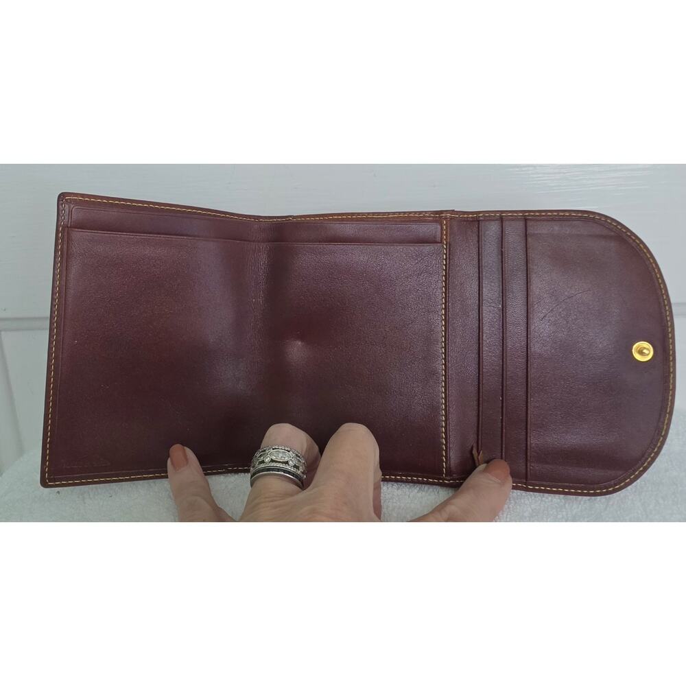 Loewe Women’s Brown/Green Solid Anagram Logo Folding Wallet, Zip Coin w/COA - Picture 3 of 8